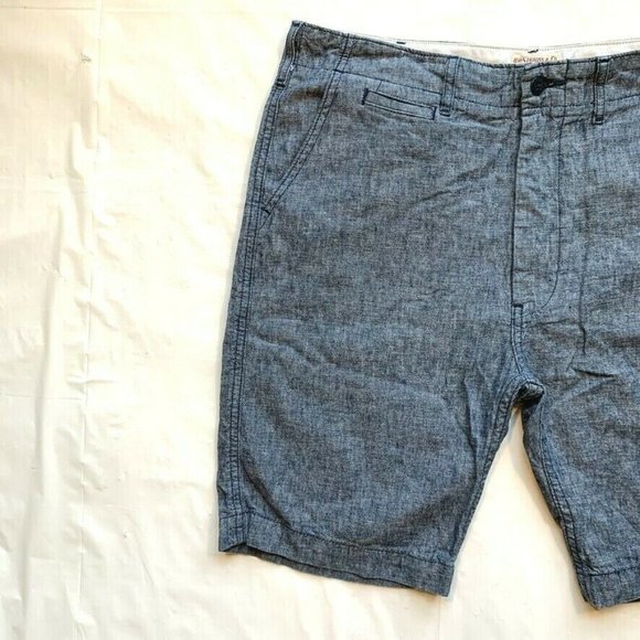 Levis Linen Blend Chino Shorts Mens 33 (34) Flat Front Beach Summer Outdoor Blue - Picture 4 of 12
